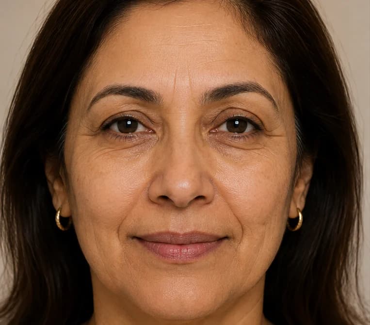 Facial contour and firmness before and after a Fotona 4D course, before