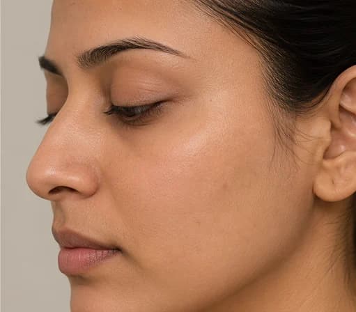 Skin tone and pigmentation before and after Tri-Beam laser toning, after