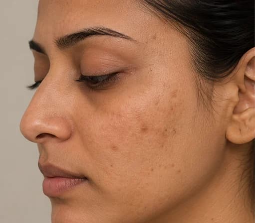 Skin tone and pigmentation before and after Tri-Beam laser toning, before